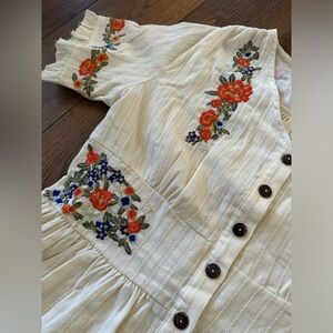 Ivory Eyelet Embroidered Floral Dress